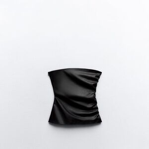 Zara strapless faux leather top